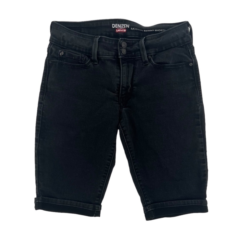 Denizen From Levi’s Black Modern Skinny Cuffed Hem Jean Shorts Size 6 Women’s
